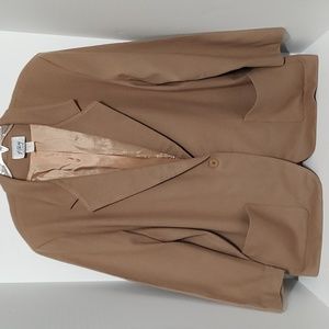 Tan 100% Wool F. Shay Blazer made in USA sz 18